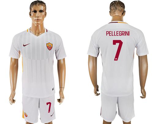 Roma #7 Pellegrini Away Soccer Club Jersey